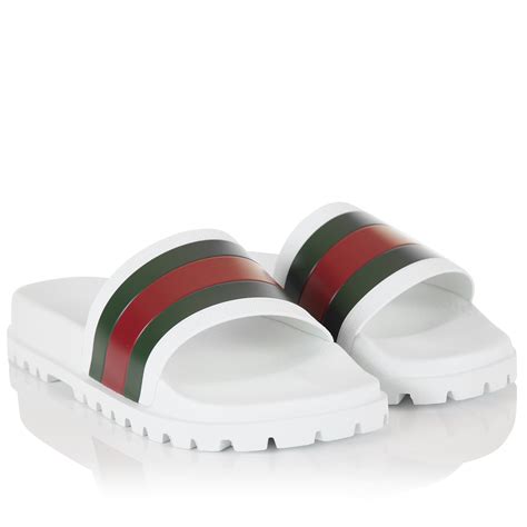 gucci slides white mens|gucci inspired men's slides.